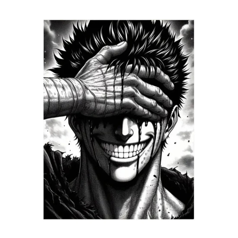 Grinning And Bleeding Berserk Anime Character Canvas Poster (50x70cm) - 1 Piece - ملصق